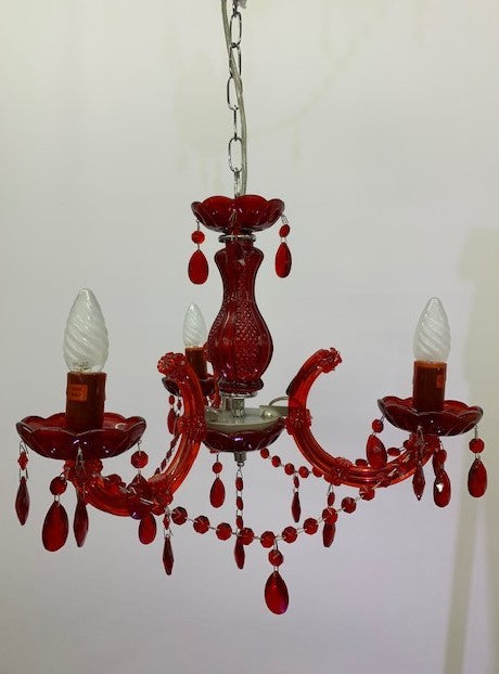 MARIA TERESA 3LT RED CHANDELIER (ONE ONLY)