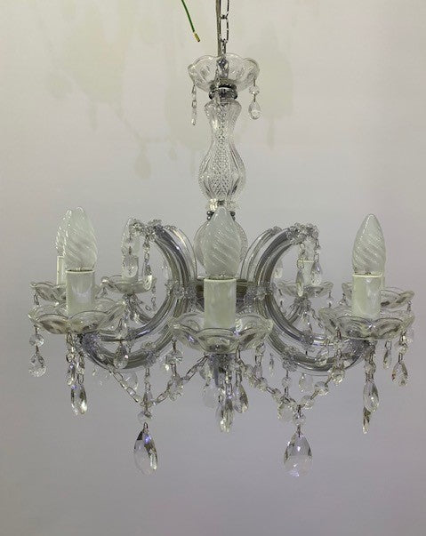 MARIA THERESA 8LT CHANDELIER CHROME (ONE ONLY)