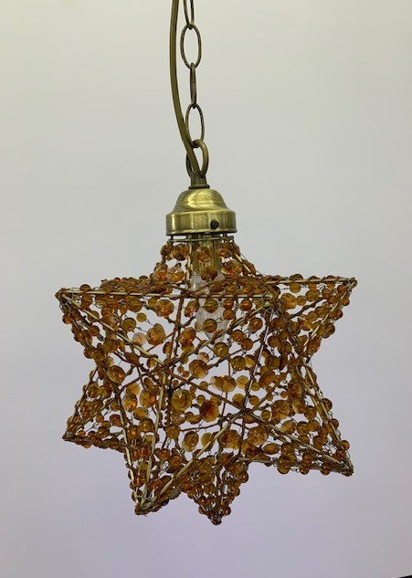 GLITZ 1LT BEADED PENDANT AMBER
