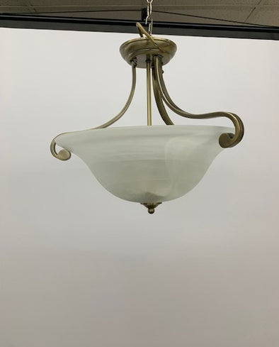 MILTON 3LT CLOSE TO CEILING PENDANT ANTIQUE BRASS(ONE ONLY)