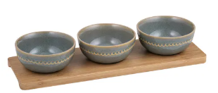 BOWL & TRAY SET 4PC CAMEO SAGE