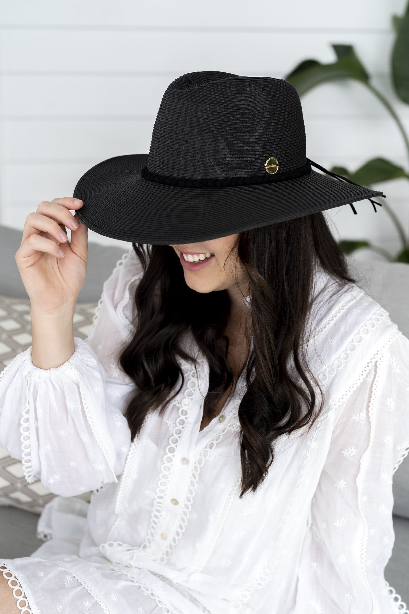 HAT ROBYNNE PANAMA BLACK SUNDAISE