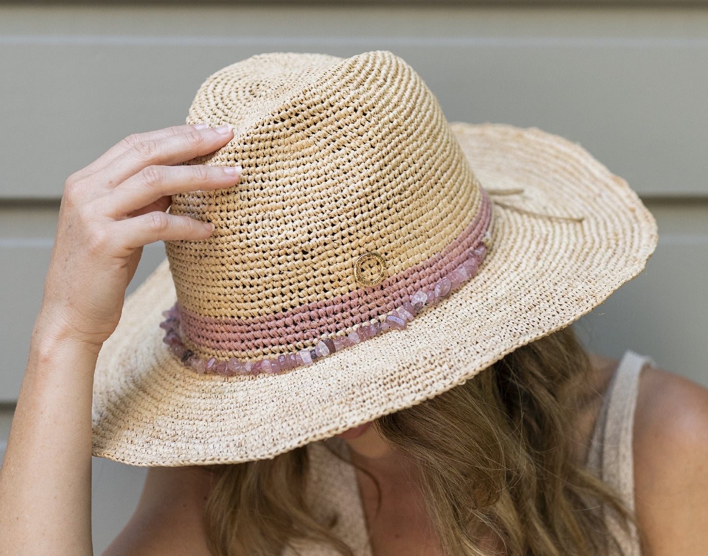 HAT CAMILLA PANAMA RAFFIA BLUSH SUNDAISE