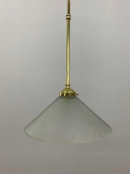 1LT BRASS ROD PENDANT GLASS SHADE(ONE ONLY)