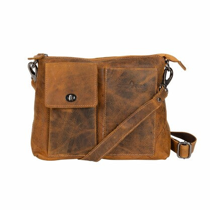 GWL LEATHER SHOULDER BAG GISBORNE CAMEL