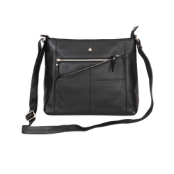 GW WILLOW BLACK LEATHER CROSSBODY BAG