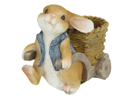 BUNNY RABBIT PULLING CART