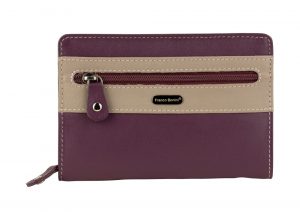FRANCO BONINI SML ZIP LADY WALLET PURPLE LEATHER