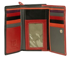 FRANCO BONINI LADIES WALLET LEATHER RED MULTI