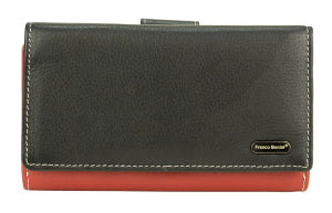 FRANCO BONINI CLASSIC FLAP OVER LADIES WALLET BLACK MULTI