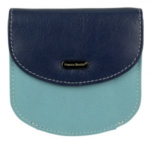 FRANCO BONINI HALFMOON COIN PURSE BLUE MULTI