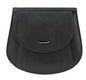 FRANCO BONINI HALF MOON COIN PURSE BLACK LEATHER